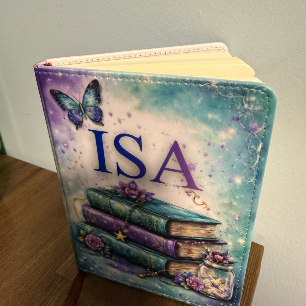 Personalized Journal Butterflies and Books (Personalized with name & message)